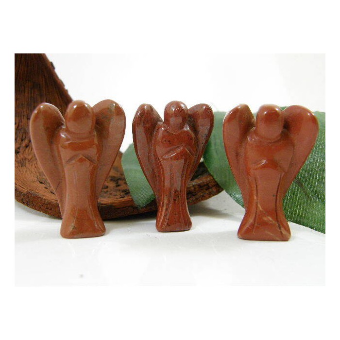 Red Jasper Angel Carving